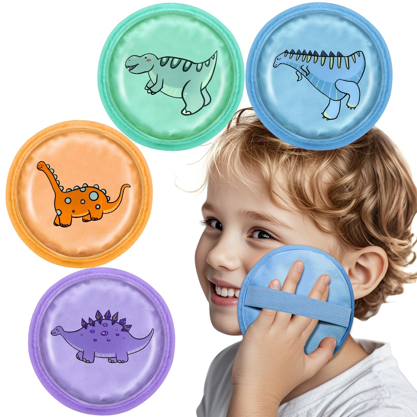 AiricePac Large Boo Boo Ice Packs for Kids Kids Ice Packs for Injuries Reusable Kids Pain Relief Fever Bumps & Bruises Baby Ice Pack with 4 Hot Cold Gel Packs Reusable