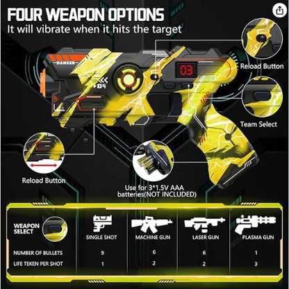 Laser Tag Guns Set of 4 with Digital LED for Kids