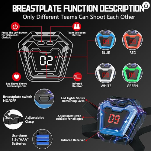 Laser Tag Guns Set of 4 with Digital LED for Kids